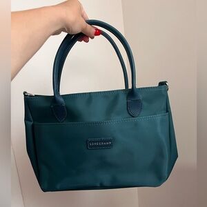 Blue longchamp tote bag